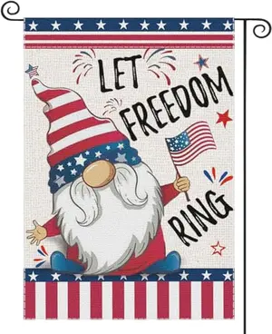 XMRCARRY double-sided gnome garden flag with Let Freedom Ring message