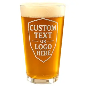 SANCANDO SWAG professional sandblasted pint glass with logo