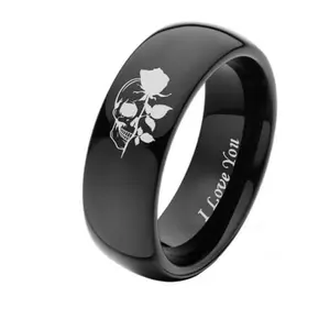 YTDYTD stainless steel rose couple ring on a finger