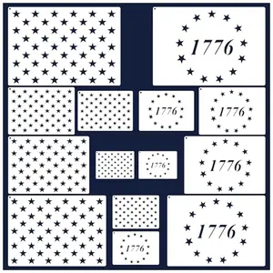 Yanroom 14-piece American flag stencil set with multiple sizes