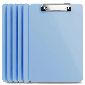 Light blue acrylic clipboards in a stack