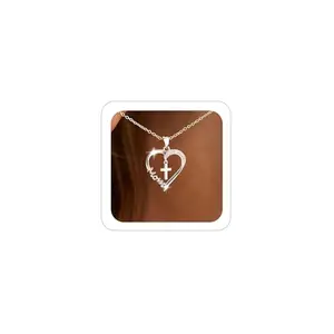Dainty Mama heart pendant necklace for new moms