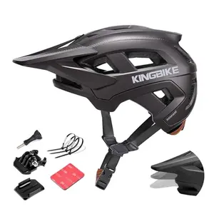 KINGBIKE MA-066 mountain bike helmet in dark gray with camera mount - budget pick for trail riders