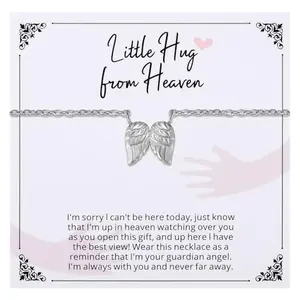 Ralukiia Hug from Heaven angel wings necklace for widow
