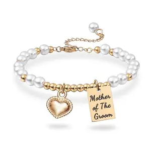 Melix Home engraved mother of the groom pearl bracelet