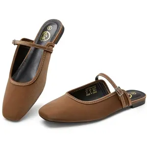 Trary Mary Jane Square Toe Mules - Vintage Office Mules