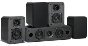 Saiyin 5.0 passive surround speakers with wood grain finish