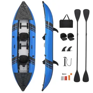 S AFSTAR inflatable kayak with two people paddling on lake