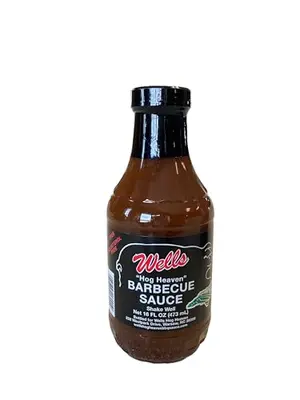 Wells Hog Heaven Barbecue Sauce 16oz bottle with Carolina vinegar-based flavor