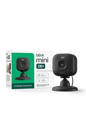 Blink Mini 2K+ black indoor security camera small