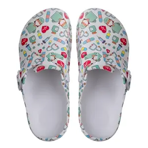 Eliogn women's EVA clogs in cute printed pattern, slip-on with backstrap