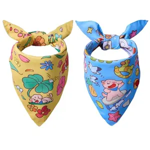 Goherii reversible spring summer dog bandana with floral and beach prints