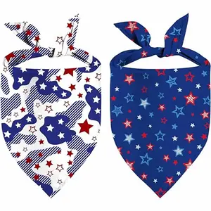 JZWEIXIA two-pack reversible patriotic dog bandanas