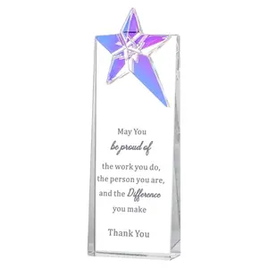 JUSTSY glass star trophy with engraved inspirational message
