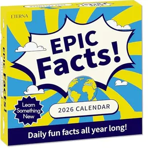 Epic Facts daily desktop calendar with interesting facts and colorful pages