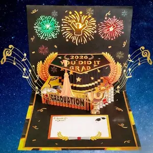 YOYOKIT pop-up graduation card open with 3D Class of 2026 design