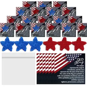 Gersoniel patriotic card and star sets with American flag design in red, white, and blue