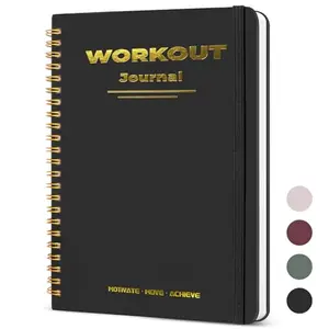 Guirnd black fitness journal with elastic band