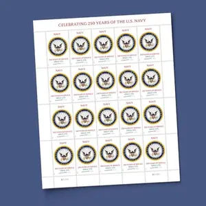 U.S. Navy 250th stamp sheet