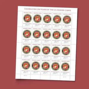U.S. Marines 250th stamp sheet
