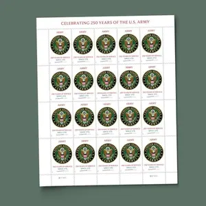 U.S. Army 250th stamp sheet