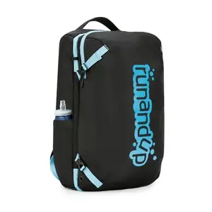 runandup Triathlon Backpack fully opened like a suitcase on transition mat