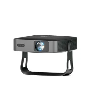 VOPLLS Q5 ultra-thin projector projecting onto a ceiling from a tabletop