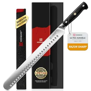 KEEMAKE 12-inch brisket knife with high-carbon steel blade and ergonomic handle