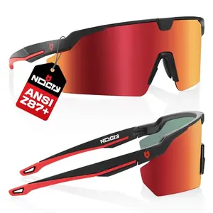 NoCry ImpactShield Pro tinted safety glasses with red mirrored lens