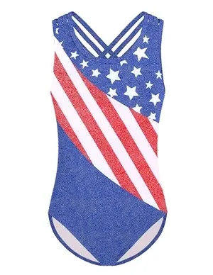 Arshiner sleeveless leotard with crisscross back design