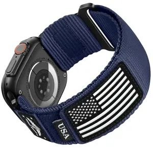SNBLK patriotic nylon watch band with USA flag design