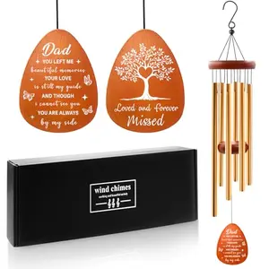 Wazzio Memorial Wind Chimes for Loss of Father Sympathy Gift
