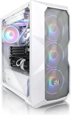 AVGPC Blizzard gaming PC in Cooler Master TD500 Mesh white case with ARGB fans