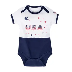 MUDJEAN USA Soccer Baby Onesie on white background