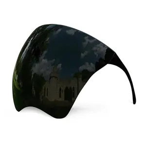 Futuristic full face shield sunglasses with mirrored black lens