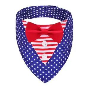 ADOGGYGO patriotic dog tuxedo bandana with bowtie for 4th of July