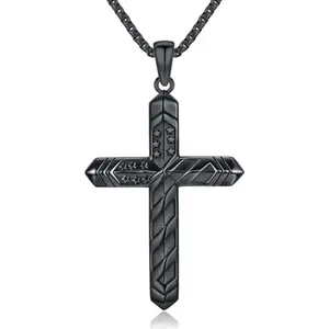 KoyeKei blackened sterling silver American flag cross pendant