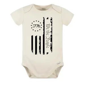 Ink Trendz We The People 1776 American Flag onesie baby
