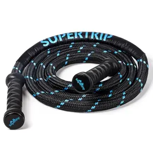 Heavy weighted jump rope with rotating handles for advanced fitness workouts