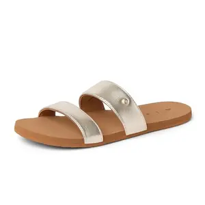 Reef Women's Bliss Nights Eliana slide sandal in champagne/tan