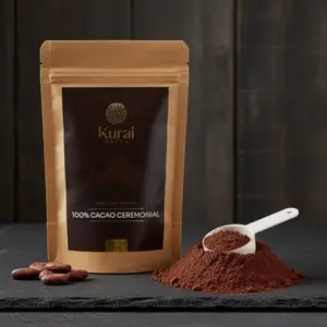 Kurai ceremonial cacao coarse ground packaging