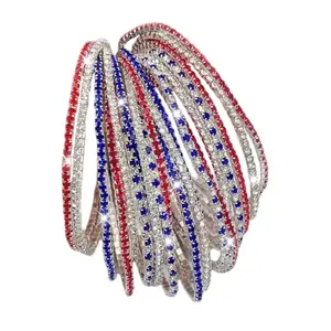 GoldShing1 patriotic tennis bracelet on wrist
