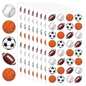 512 piece sports stickers classroom pack with basketball, football, baseball, soccer designs