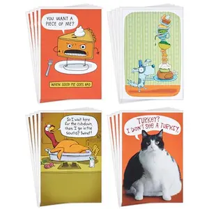 Hallmark Shoebox Funny Thanksgiving Card Assortment (16 Cards and 16 Envelopes)