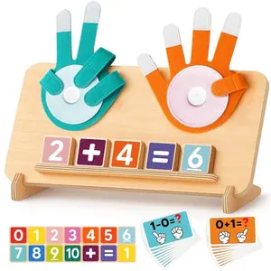 Gagule Montessori Number Counting Board with wooden blocks and flash cards