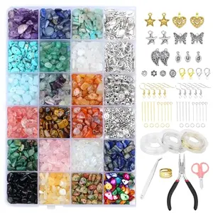 LAIDANLA jewelry making kit with irregular natural stone chip beads
