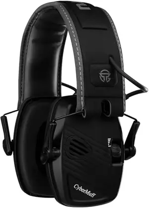 TacGuru CyberMuff E electronic shooting earmuffs in black