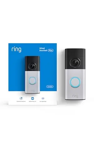 Ring Wired Doorbell Plus installed on a home