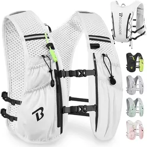 BECOJADDE white hydration vest with multiple pockets