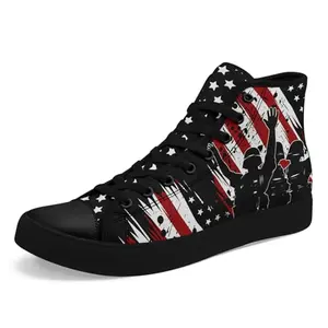 Onegam patriotic high top canvas sneakers with American flag design